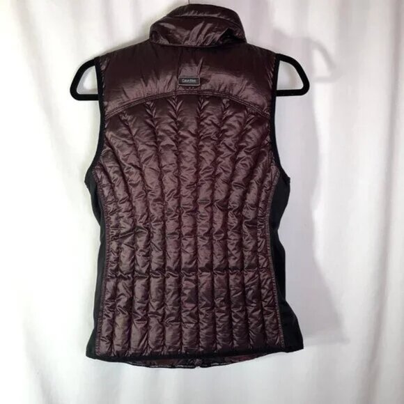 Calvin Klein Performance Down Puffer Vest Plum Burgundy Size S - Picture 2 of 12
